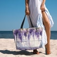 thumbnail image 6 of Honeii Lavender Blooms Window for Tote Bag with Adjustable Strap,Beach Bag, Waterproof Sandproof Beach Tote Bag, Large Capacity Foldable Beach Bags, 6 of 7