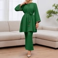 thumbnail image 2 of Elegant 2-Piece Outfit: Crystal Embellished Loose Top & Flared Pants Set For Women - Casual Daily & Party Wear, 2 of 4