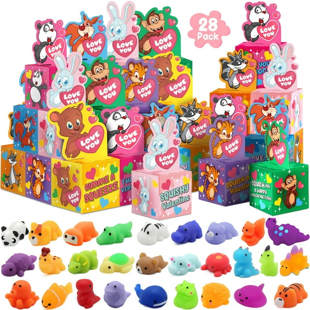 Set de regalos de San Valentín Mochi Squishies con tarjetas para niños