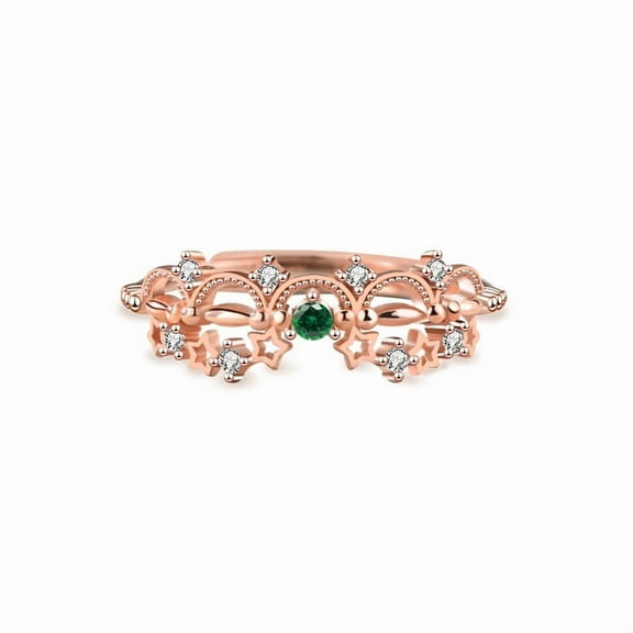 Whudwhu Adjustable 925 Silver Pinky Ring in Rose Gold for Women Diamond Rings