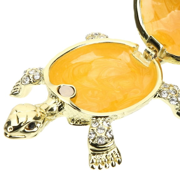 SEWCHICS Creative Trinket Box Turtle Shape Golden Alloy 1Pcs