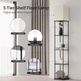 thumbnail image 4 of AOHAO 63" Modern Durable Black MDF Floor Lamp with Beige Square Shade, 4 of 7