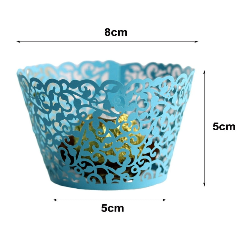 kuorak 50Pcs Paper Cupcake Wrappers Lace Hollow Cut Easy Assemble Non Stick Muffin Baking Cups Trays Festival Decor Walmart