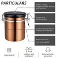 thumbnail image 3 of 1.5l Bronze Stainless Steel Airtight Coffee Container With Date Tracking For Coffee, Vacuum Sealed Airtight Container, Coffee Jar 1500ml, Coffee Groun, 3 of 5