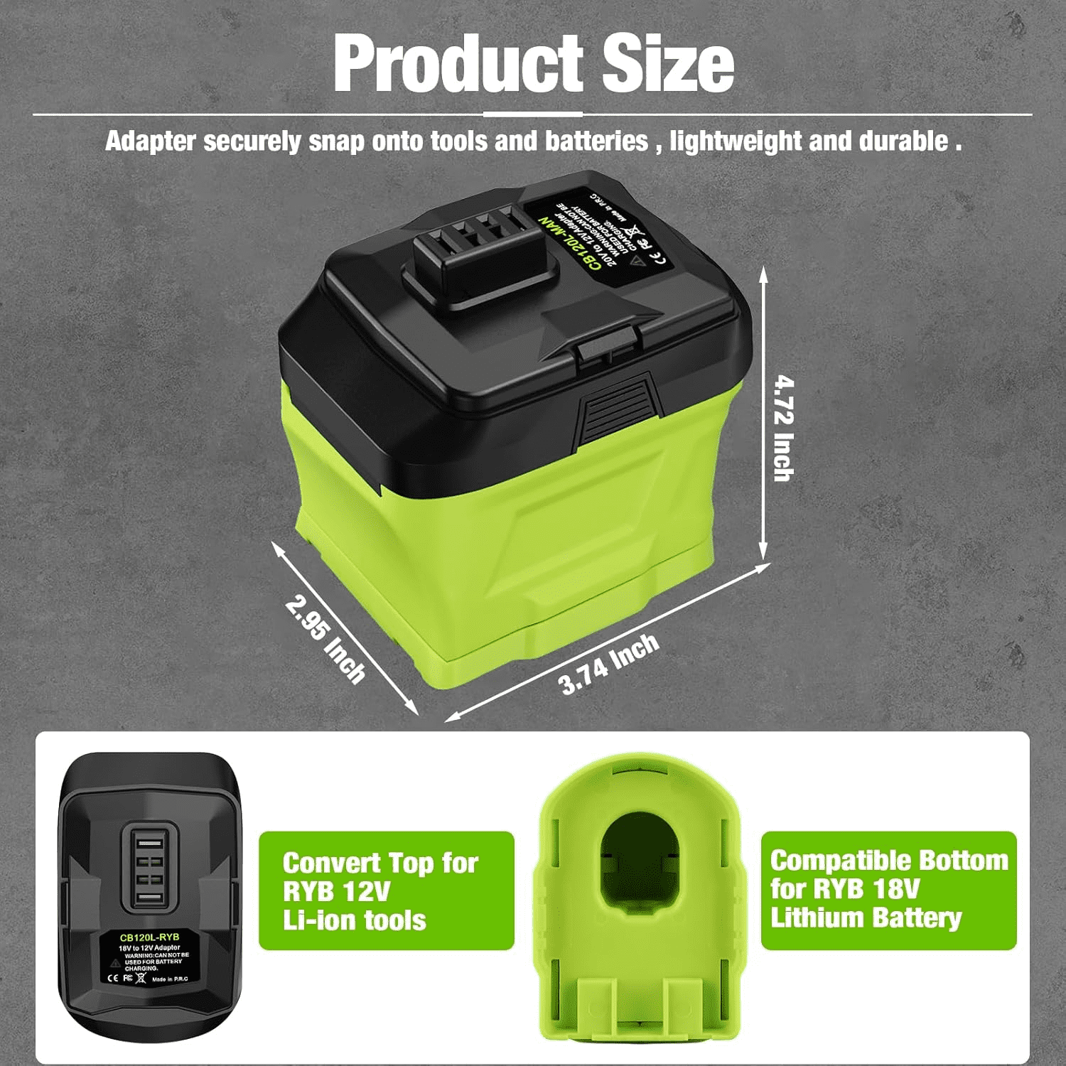 attery Adapter for Ryo.bi 18V Li-ion Battery Convert to Work with for Ryo.bi 12V Lithium Power Tools
