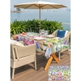 thumbnail image 5 of Outdoor Tablecloths with Umbrella Hole & Zipper, Blue Purple Gnomes Tablecloth Rectangle 60x84 Inch, Spring Hydrangea Flower Leaf Green Plaid Waterproof Table Cloth, Patio/Pool/Picnic Table Covers, 5 of 8