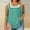 Army Green, variant on CLOISE Tank Tops for Women Blue Summer Square Neckline Loose Casual T Shirts Fashion Comfy Sleeveless Solid Fold Pleated Breathable Soft Blouse 3XL