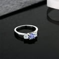 thumbnail image 3 of Gem Stone King 1.12 Ct Round Blue Tanzanite White Topaz 925 Sterling Silver Ring (Size 6), 3 of 5