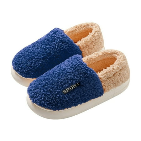 

PIKADINGNIS 2022 New Women s Fluffy Slippers Winter Warm Home Slides Soft Sole Indoor Flat Slipper Furry Men s Slippers Plush Bedroom Shoes
