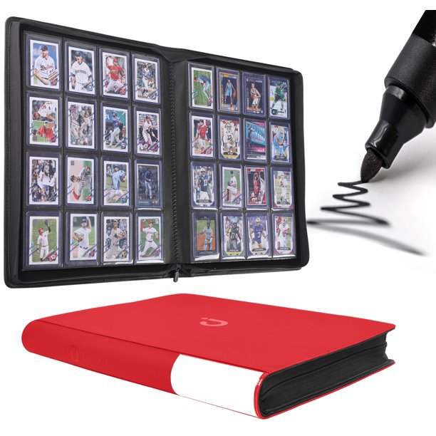 Carpeta Toploader D DACCKIT modelo A con capacidad para 640 tarjetas rojas