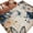 MidnightBlue LightPink Khaki, variant on Area Rug for Living Room, Vintage Blue Floral Non-Slip Indoor Large Carpet for Bedroom/Dining Room, Butterflies Watercolor Flower Tan Washable Low-Profile Rectangle Floor Runner Rugs - 6 x 9 Ft