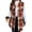Brown, variant on Oplxuo Women's Flannel Plaid Outerwear Vest Plus Size Casual Lapel Button Down Tartan Trench Coat Mid-Long Sleeveless Shirts