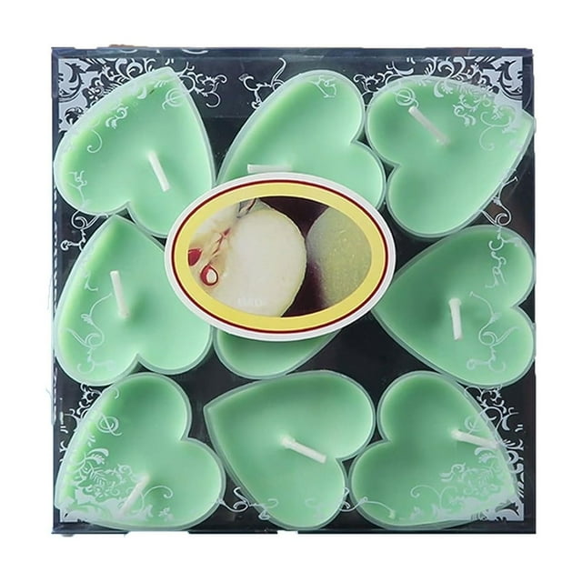 Heart Shaped Tealight Candle Set Natural Unscented Long Decorative Flameless Votive for Home