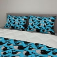 thumbnail image 2 of Animal Comforter & Sham Bedding Set, Cartoon Illustration of Whales Underwater Creature Continuous, 3 pcs Duvet Set Microfiber Filling Quilt, 5 Sizes, Sky Blue Charcoal Grey, by Ambesonne, 2 of 4