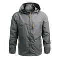 thumbnail image 2 of WTOBBY Men's Mid-Length Waterproof Windbreaker Jacket,Detachable Hood for Outdoor, Tactical Casual Design, Perfect for Winter and Spring for Hiking and Daily Wear,Gray 4XL, 2 of 3