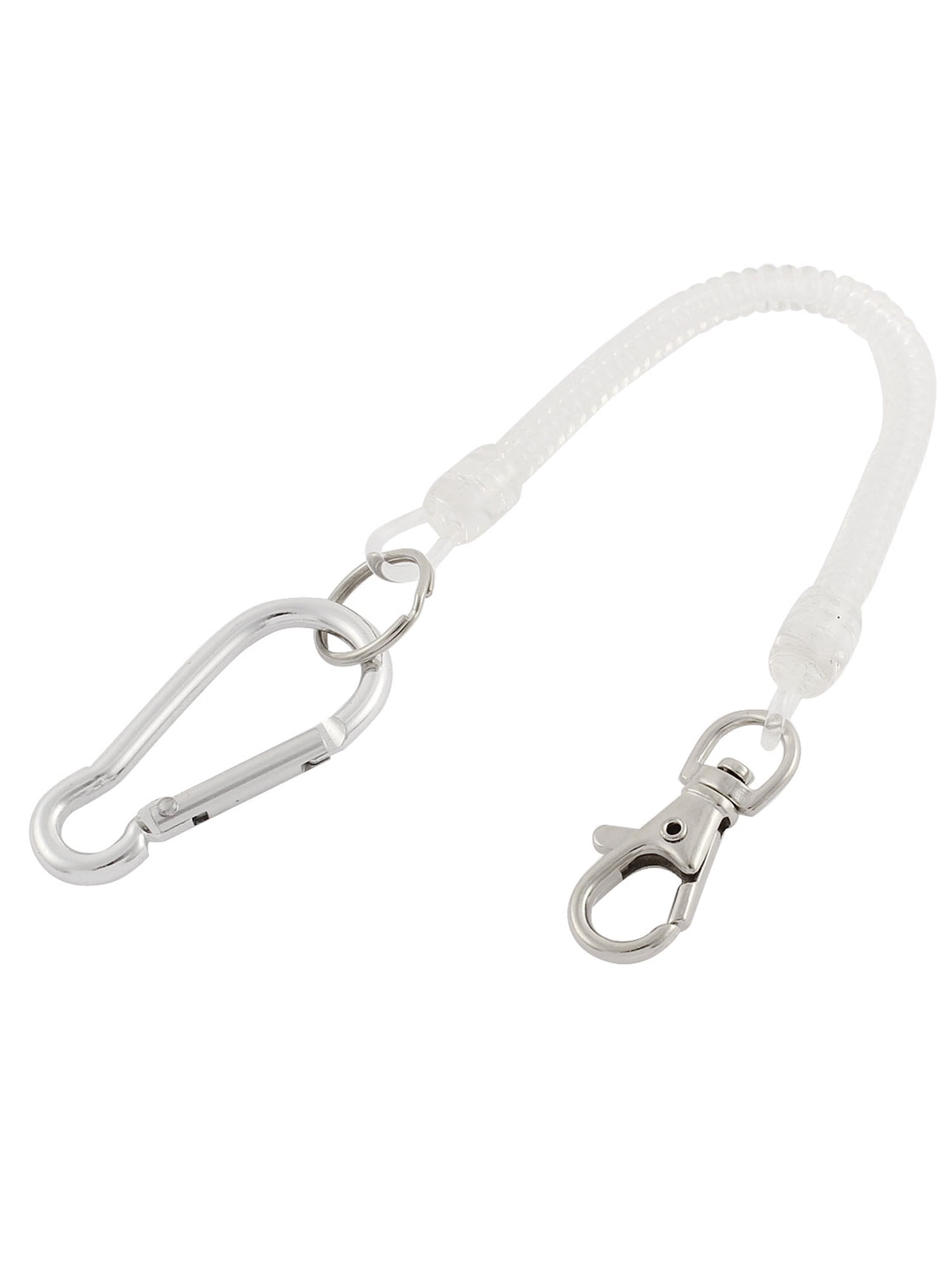 Carabiner Hook Lobster Clasp Coil Lanyard Clear Spring Key Chain