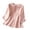 Pink 1, variant on Vynhevius Womens 3/4 Sleeve Blouses Stand Collar Floral Embroidery Button Down Loose Spring Summer Casual Tops