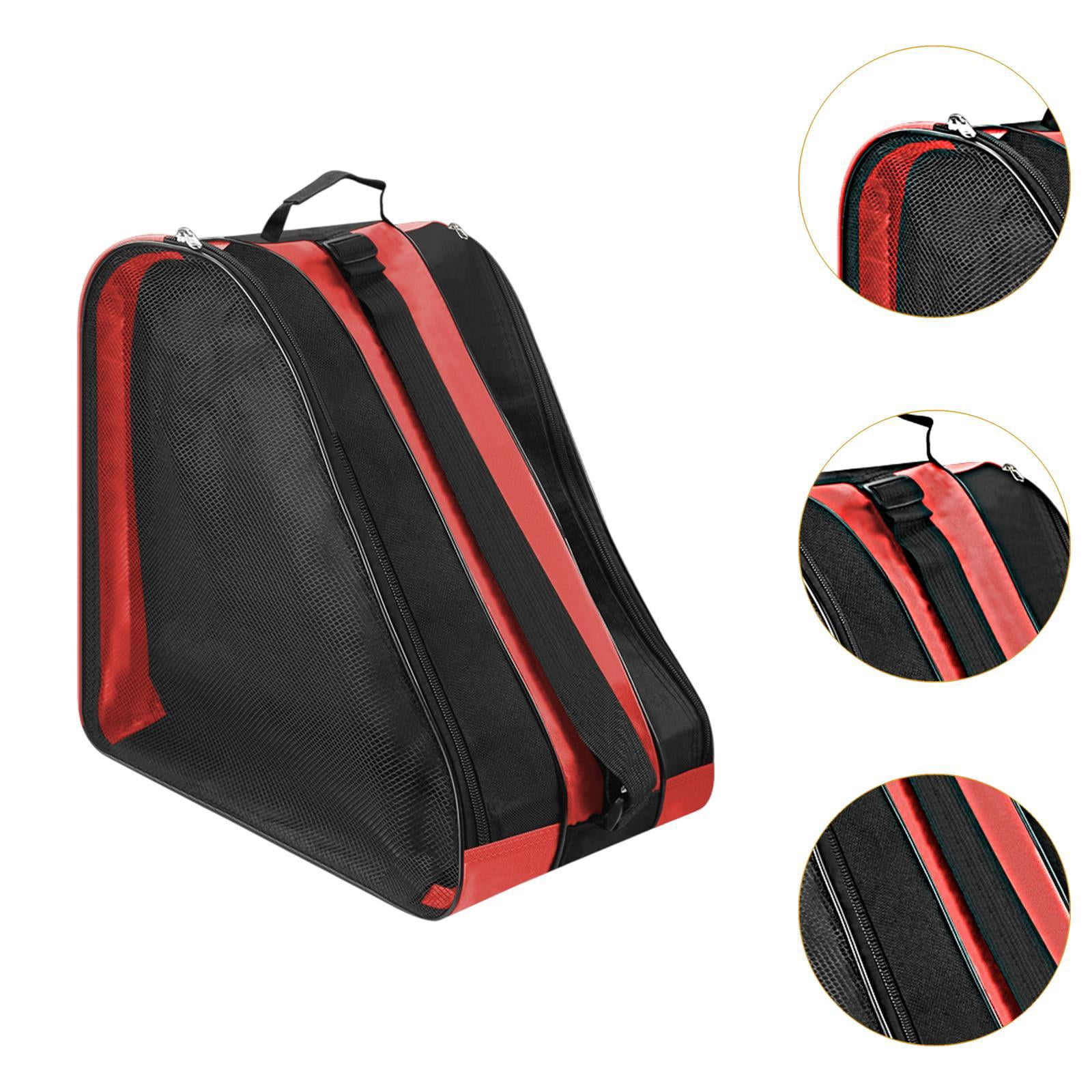 harayaa Roller Skate Bag Ice Skate Bag Load Bearing for Girls Boys Skating Shoes Storage Red