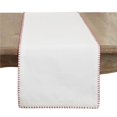 thumbnail image 1 of Saro Lifestyle 793.WR1372B Chemin de Table en Coton 13 x 72 Po. Collection Celena Design Cousu, Blanc & Rouge, 1 of 1