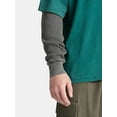 thumbnail image 4 of No Boundaries Cotton Washed Tee with Layered Long Sleeves, Men's & Big Men's, 4 of 5