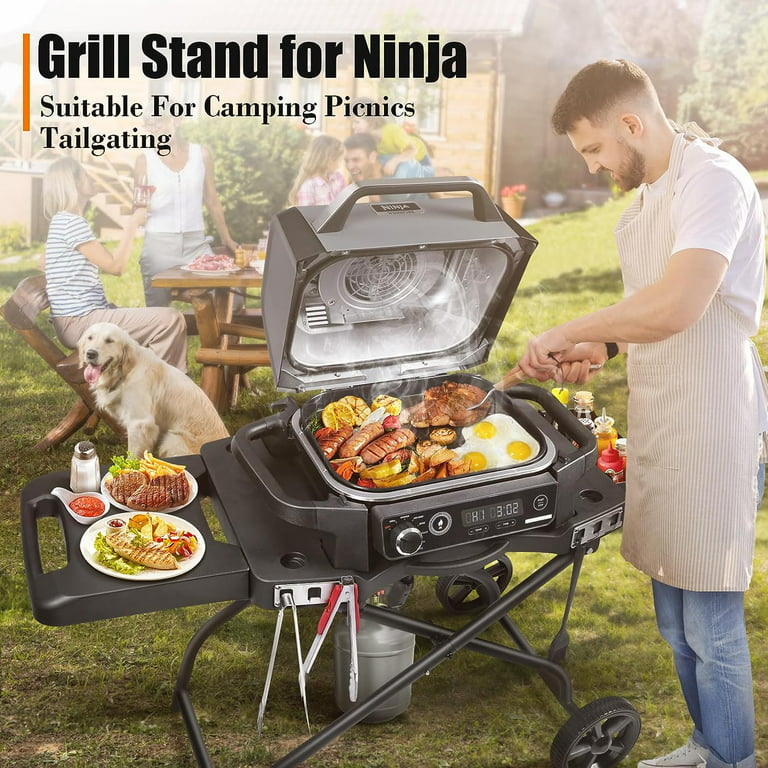 Hisencn Grill Stand for Ninja Woodfire Grill,Grill Cart,Collapsible Outdoor  Grill Stand Fit for Ninja Woodfire Outdoor Grill(Ninja OG701),Traeger  Ranger,Pit Boss 10697,10724,22 Blackstone Griddle 