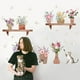 thumbnail image 3 of Pegatinas de pared con diseño de flores y plantas en macetas, diseño de gato y mariposa, extraíbles, para decoración del hogar, vinilo de bricolaje, para dormitorio, sala de estar, sofá, telón de, 3 of 8