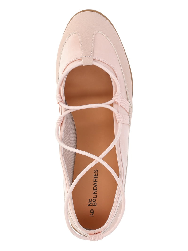 No Boundaries Ballet Flat Sneakers, Women's - Walmart.com