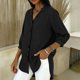 thumbnail image 4 of Tops de Verano de Mujer con Mangas Casual Faux Denim Cuello en V Ruffled Tres Cuartos de Manga Blusa, Ligero Y Cómodo para el Uso Diario, 4 of 5