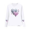 thumbnail image 2 of Girls White Sparkle Heart Graphic Tee, Long Sleeve Shirt for Kids Kids Tween, Soft Stretchy Play & Casual Top, Sizes 2T-14,Size 11-12 T, 2 of 6