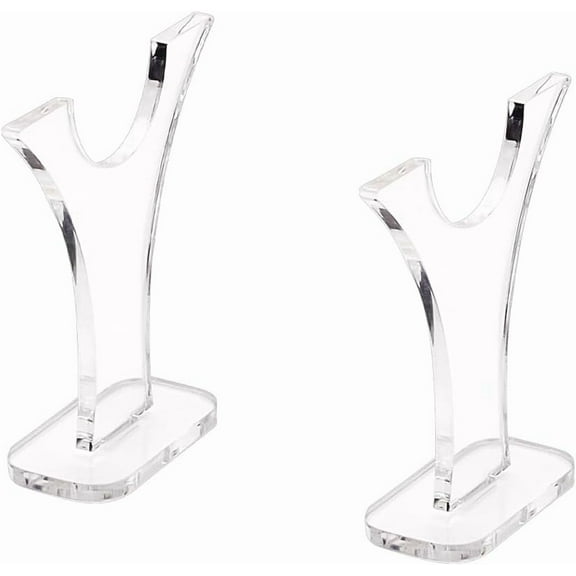 2sets Acrylic Sword Katana Holder Stands Bracket Samurai Sword Display Easels White Base Clear 9x3x9cm