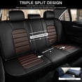 thumbnail image 3 of Fit for Nissan 98% Car Models Full Set Leather Car Seat Covers Waterproof Soft Car Seat Protectors Soft Vehicle Cushion Cover for Cars SUV Sedan（Black&Coffee）, 3 of 6