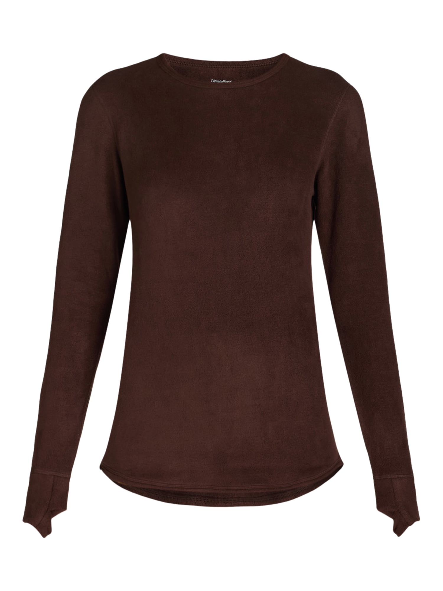 ClimateRight by Cuddl Duds Women's Warm Stretch Fleece Long Sleeve Crew Neck Thermal Base Layer Top, Sizes XS to 4X