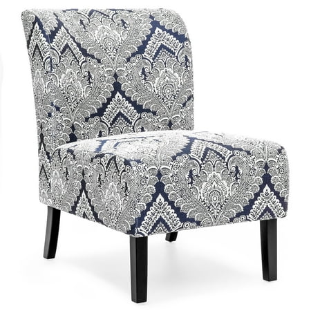 - Best Choice Products Modern Contemporary Upholstered Armless Accent Chair (Blue/White)
