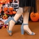 thumbnail image 2 of Sandalias de Tacón Alto para Mujer Zapatilla Con Punta Abierta correa de tobillo Neblina azul 38, 2 of 5