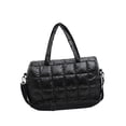 thumbnail image 3 of Bolso bandolera acolchado con asa superior, ideal para citas al libre, vacaciones y viajes. Negro, 3 of 9