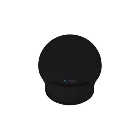 UPC: 0662919111606 | V7 Memory Foam Mouse Pad with Wrist Rest memory foam ergo wrist support non-skid bottom wrist rest MP03BLK