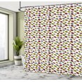 thumbnail image 4 of Ambesonne Japanese Print Shower Curtain, Multicolored Fan Art, 69"Wx84"L, Scarlet Yellow and White, 4 of 4