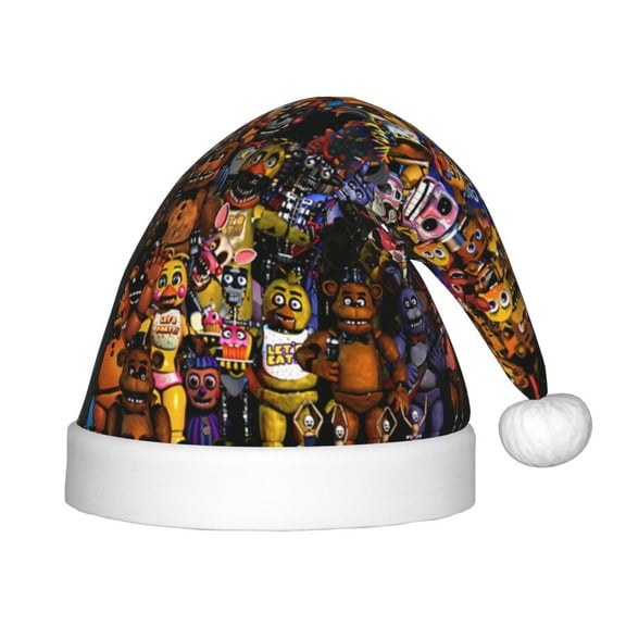 Saiise Five Nights At Freddy'S Christmas Hat,Santa Hat for Kids & Baby,Xmas Hat,Unisex Velvet Classic Santa Claus Hat for New Year Party