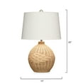 thumbnail image 3 of J&D Designs Cape 1-Light Rattan & Linen Table Lamp in Natural/White, 3 of 5