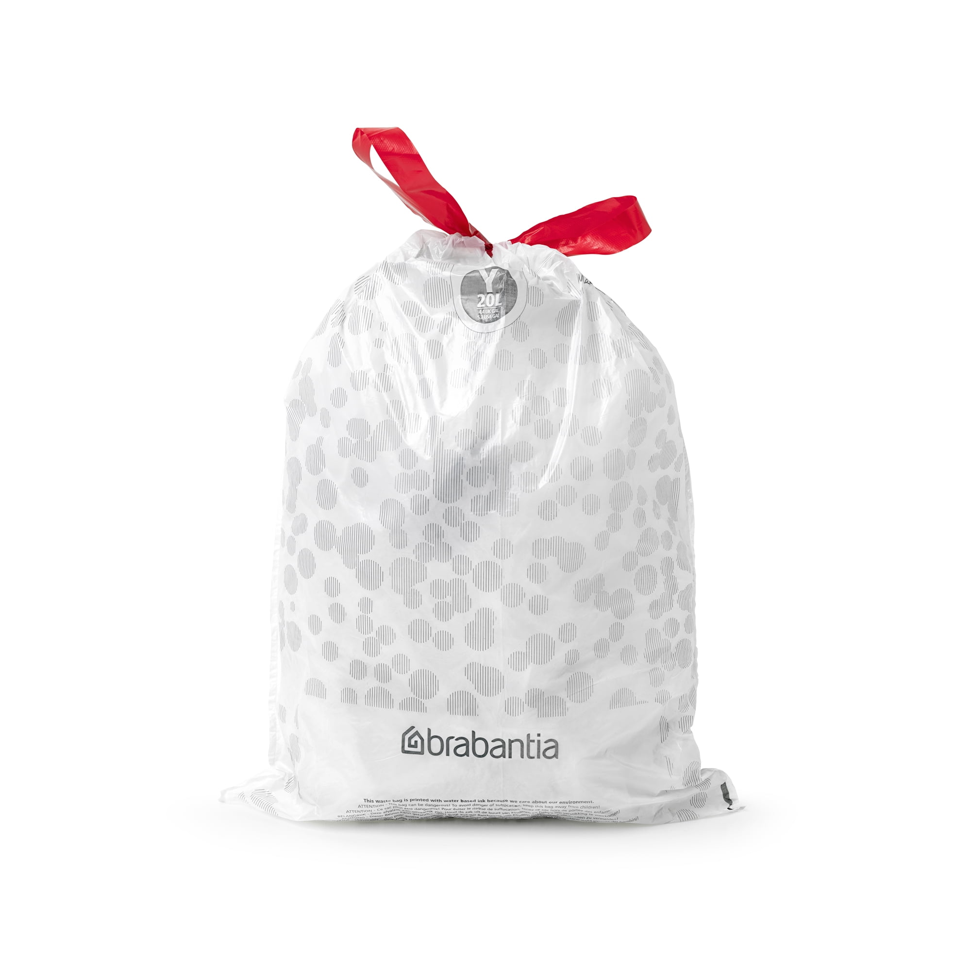 Brabantia PerfectFit Trash Bags, Code Y, 5.3 Gallon (20L), 120 Count