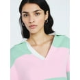 thumbnail image 4 of Scoop Women’s and Women’s Plus Oversized Rugby Sweater, Midweight, Sizes XS-4X, 4 of 5