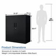thumbnail image 7 of Yizosh Metal Storage Cabinet with 2 Doors and 2 Adjustable Shelves - 35.5" Garage Wall Cabinet, Locking Counter Cabinet for Home Office,Garage,Gym,School, 7 of 7