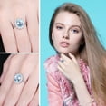 thumbnail image 6 of Jewelrypalace Natural Gemstones Blue Topaz Birthstone Halo Solitaire Engagement Rings For Women 925 Sterling Silver Ring Princess Diana William Kate Middleton Size 7, 6 of 8