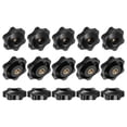 thumbnail image 1 of Uxcell Paquete de 15 perillas de 6 estrellas, rosca hembra M5, cabeza hexagonal de 31 mm, manijas de agarre de bronce con orificio pasante, 1 of 1