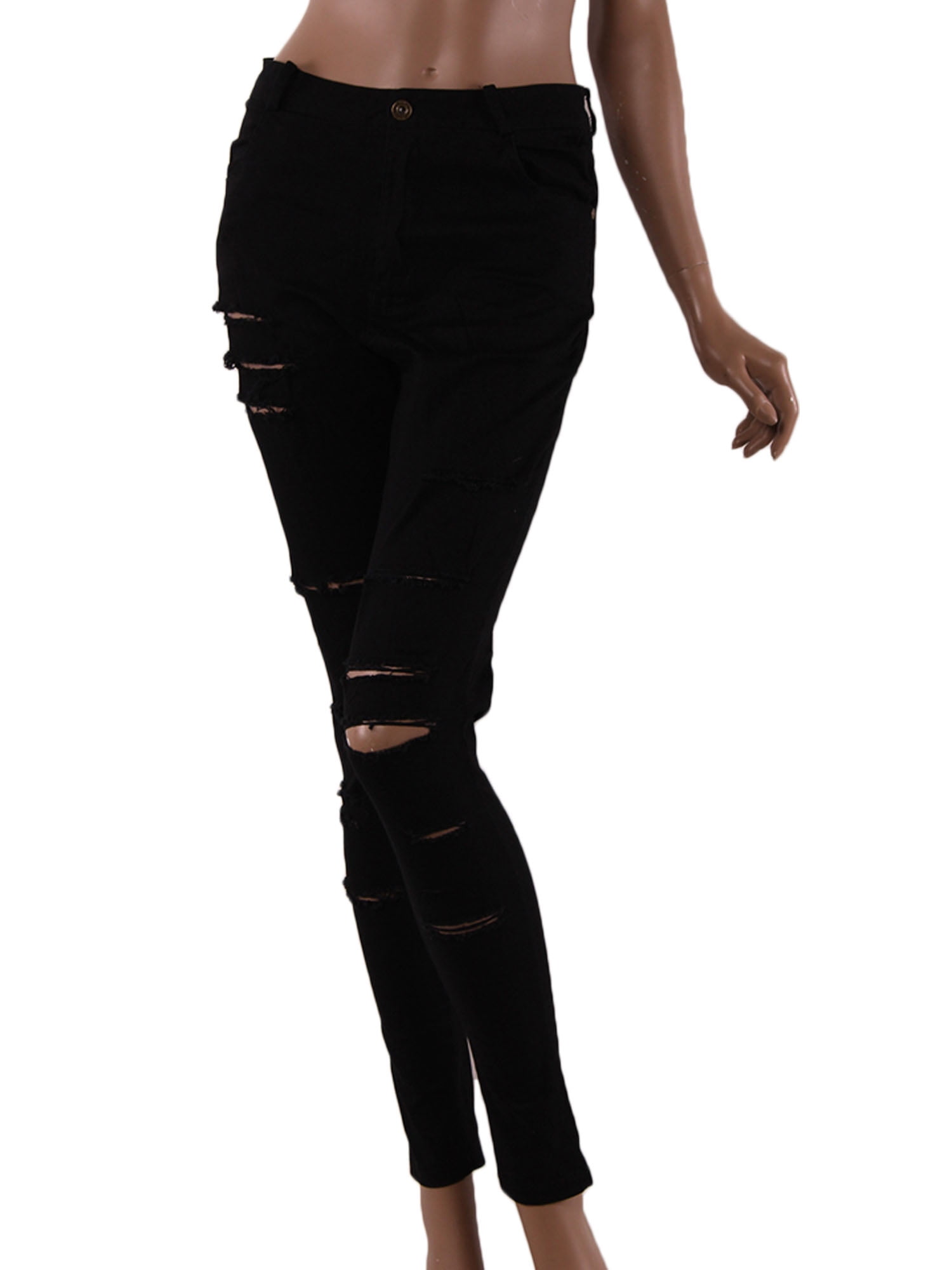 distressed jeggings high waisted
