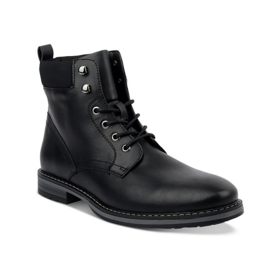 Club Room Mens Westin Faux Leather Lace-Up Ankle Boots
