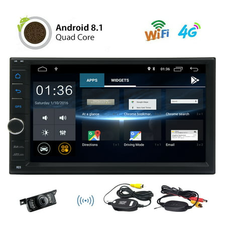 2019 Upgraded Android 8.1 Universal 2 Din 2GB+16GB Quad-Core 7-Inch HD Touch Screen in-Dash Car Stereo Radio GPS Navigation Mirroring WiFi 3G 4G USB TF Bluetooth+Rear (Best Android Navigation 2019)
