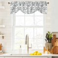 thumbnail image 4 of Tie Up Valances for Windows, Spring Flower Adjustable Valance Curtains Window Treatment for Living Room/Bedroom, Vintage Farmhouse Blue Grey Boho Leaf Rod Pocket Kitchen Curtains & Drapes 54x18 Inch, 4 of 9