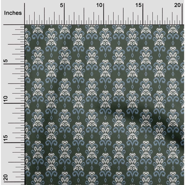 oneOone Georgette Viscose Fabric Damask Ikat Print Sewing Fabric BTY 42 Inch Wide