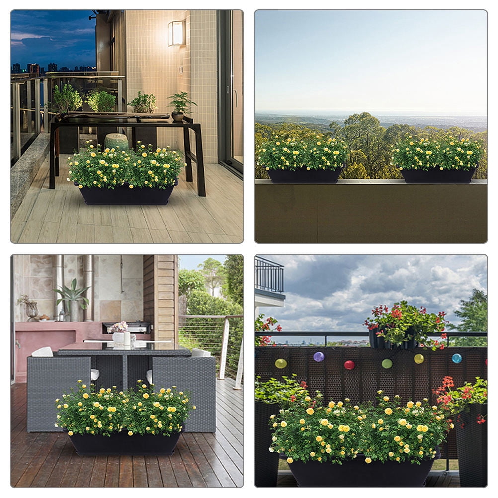 UPOUART 5-Pack Plastic Flower Pots for Indoor and Outdoor Plants, Balcony Garden for Home Decor and Gardening